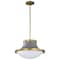 Nuvo Lafayette 1-Light Pendant 18 in. Gray / Natural Brass Accents White Opal Glass 60/7918 - alternate 1